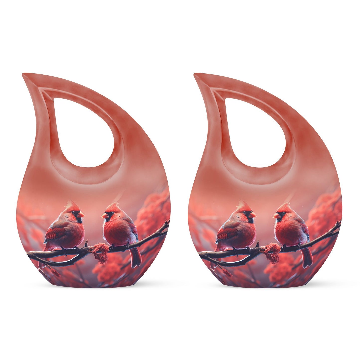 10 inch Cardinal Birds Themed Cross Drop Urn