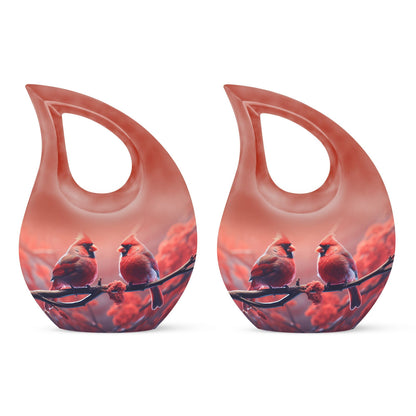 10 inch Cardinal Birds Themed Cross Drop Urn