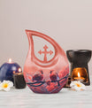 10 inch Cardinal Birds Themed Cross Drop Urn
