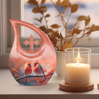 10-inch Cardinal Birds Urn,