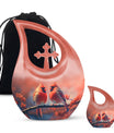 Humming Birds Pair Urn For Ashes - Bird Cremation Urn For Men
