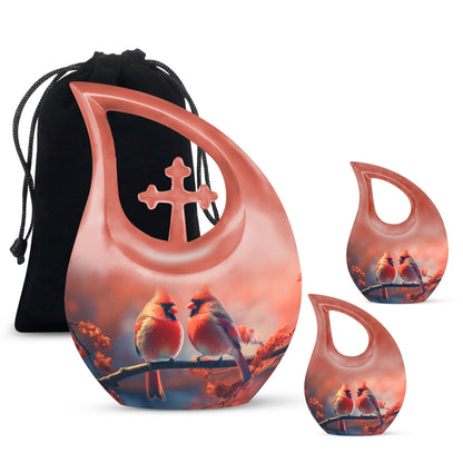 Humming Birds Pair Urn For Ashes - Bird Cremation Urn For Men