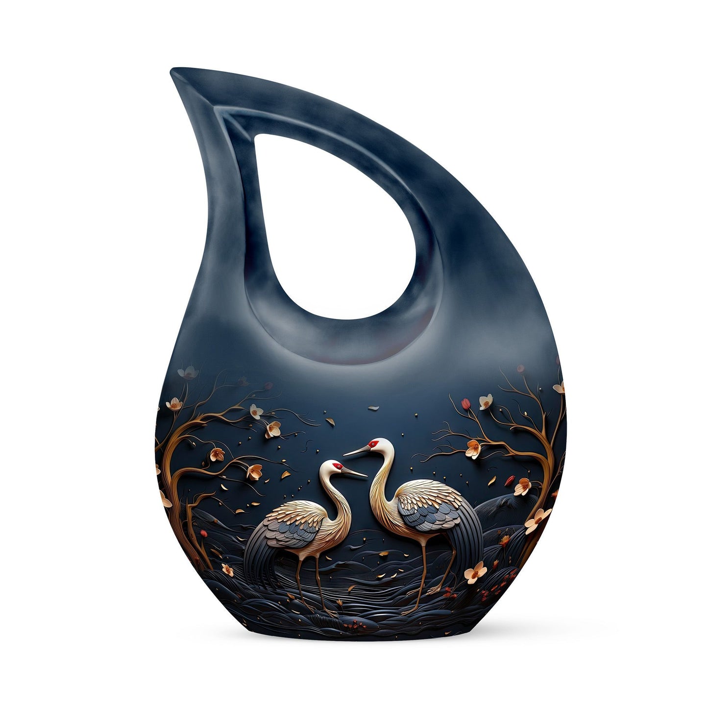 10-inch illustration forest themed Cross Drop urn