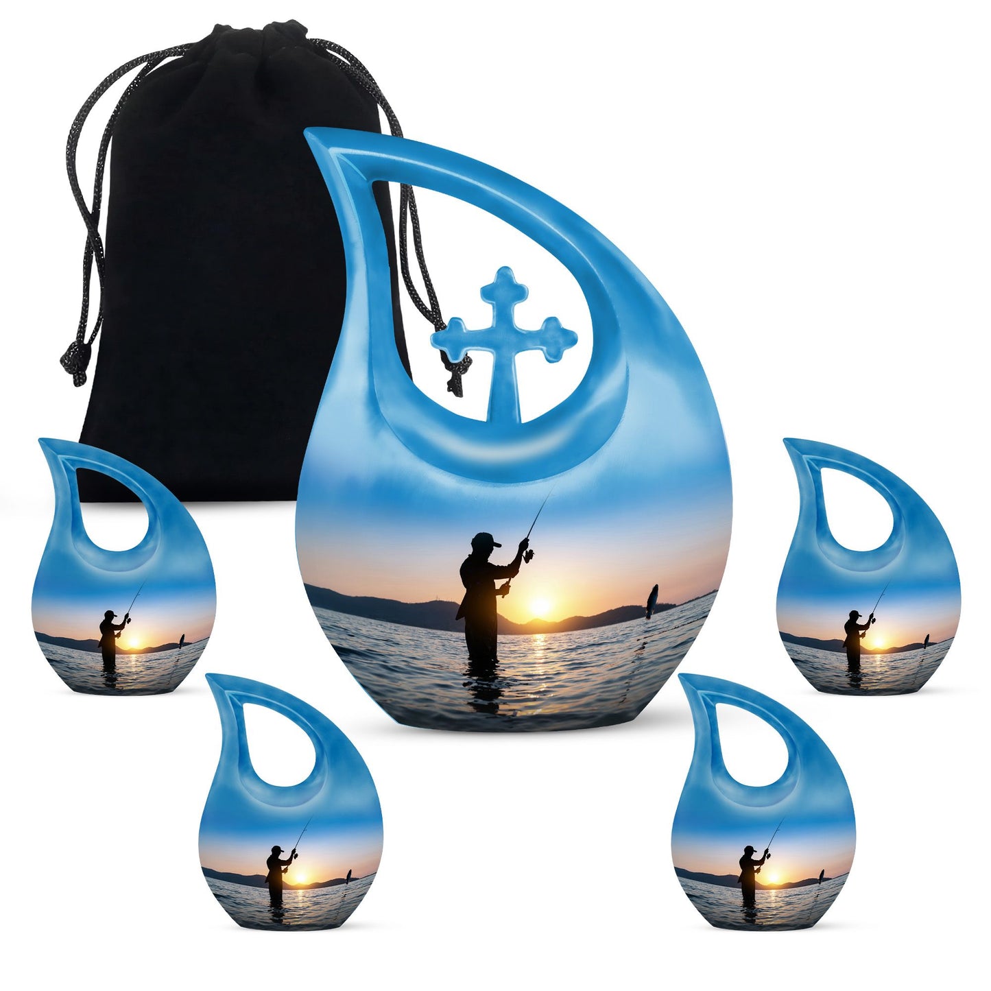 10 Inch Cross Drop Fisherman Urn 