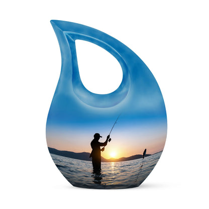 10 Inch Cross Drop Fisherman Urn 