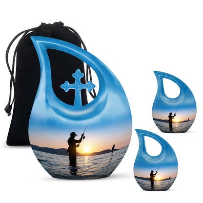 10 Inch Cross Drop Fisherman Urn 