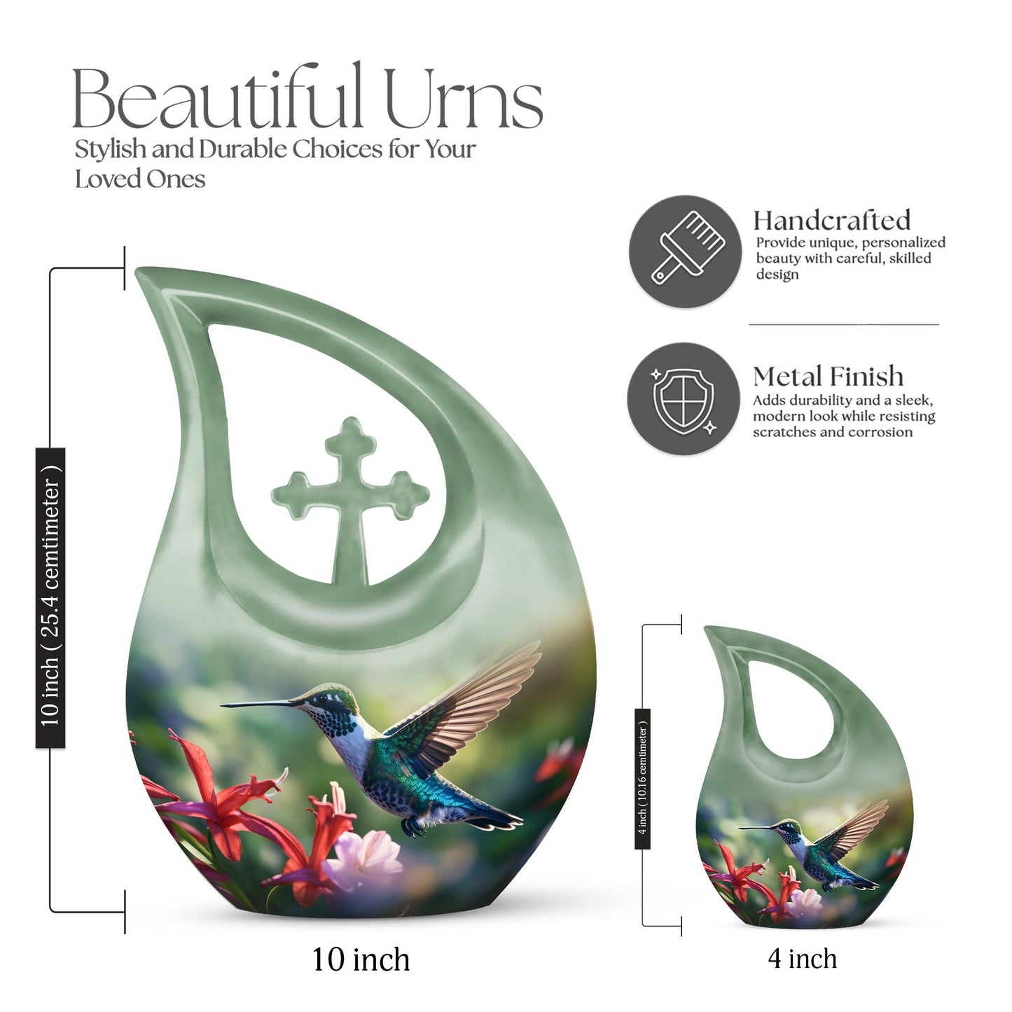 10 inch Humming Bird Cremation Urn, 