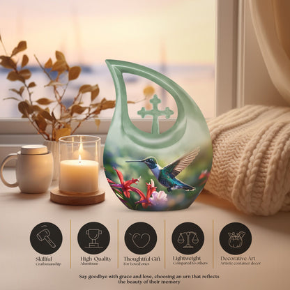 10 inch Humming Bird Cremation Urn, 