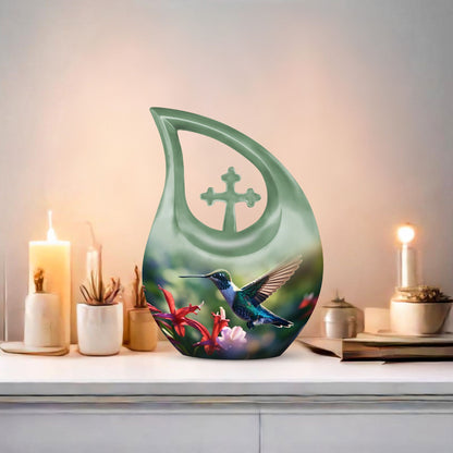 10 inch Humming Bird Cremation Urn, 