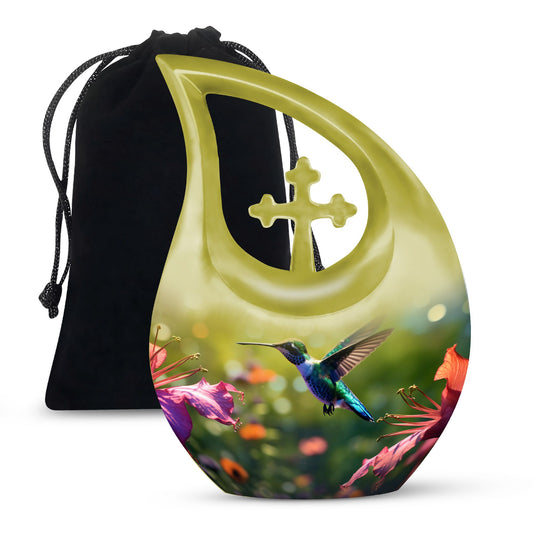 10 Inch Humming Bird Cremation Urn 