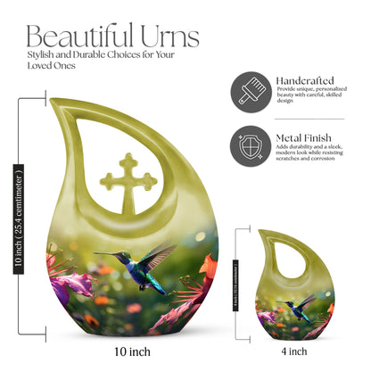 10 Inch Humming Bird Cremation Urn 