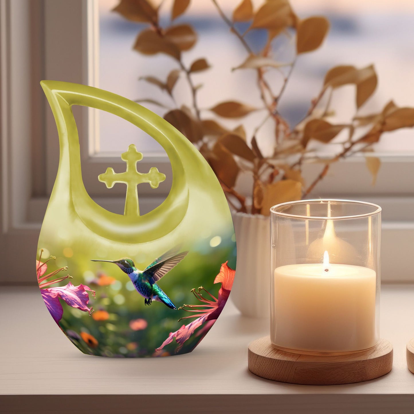 10 Inch Humming Bird Cremation Urn 