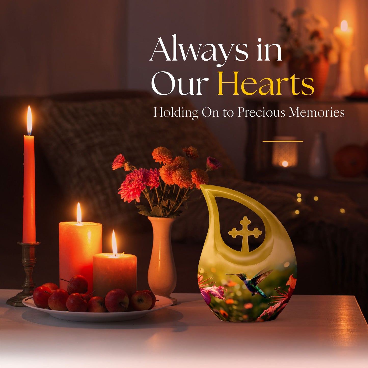 10 Inch Humming Bird Cremation Urn 