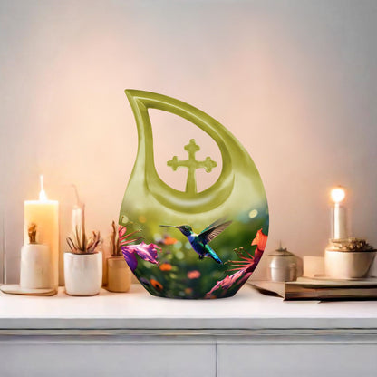 10 Inch Humming Bird Cremation Urn 