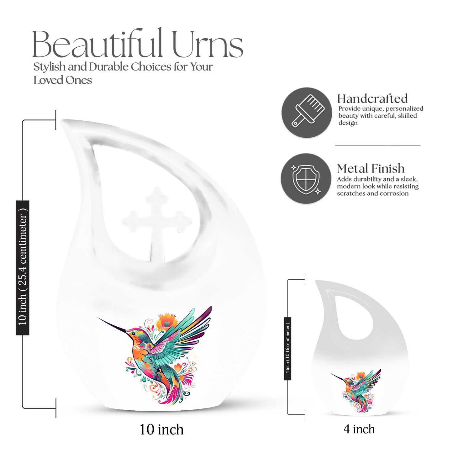 10-inch Humming Bird memorial urn