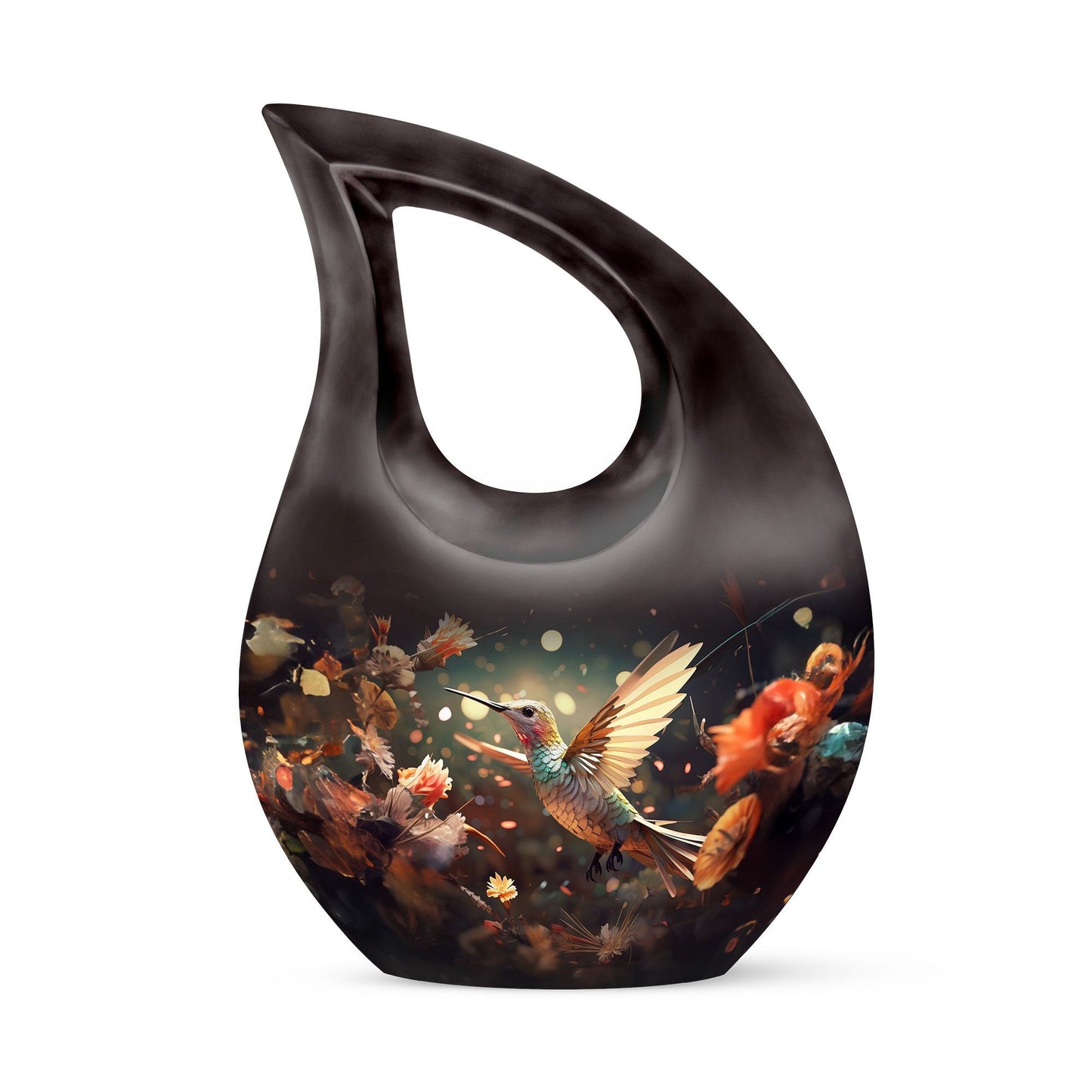 10-inch blue hummingbird urn