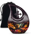 10 Inch Cross Drop Design Humming Bird Urn