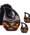 10 Inch Cross Drop Design Humming Bird Urn