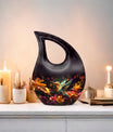 10 Inch Cross Drop Design Humming Bird Urn