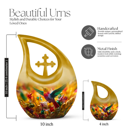 10-inch aluminium Humming Bird Urn