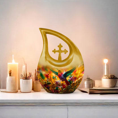 10-inch aluminium Humming Bird Urn
