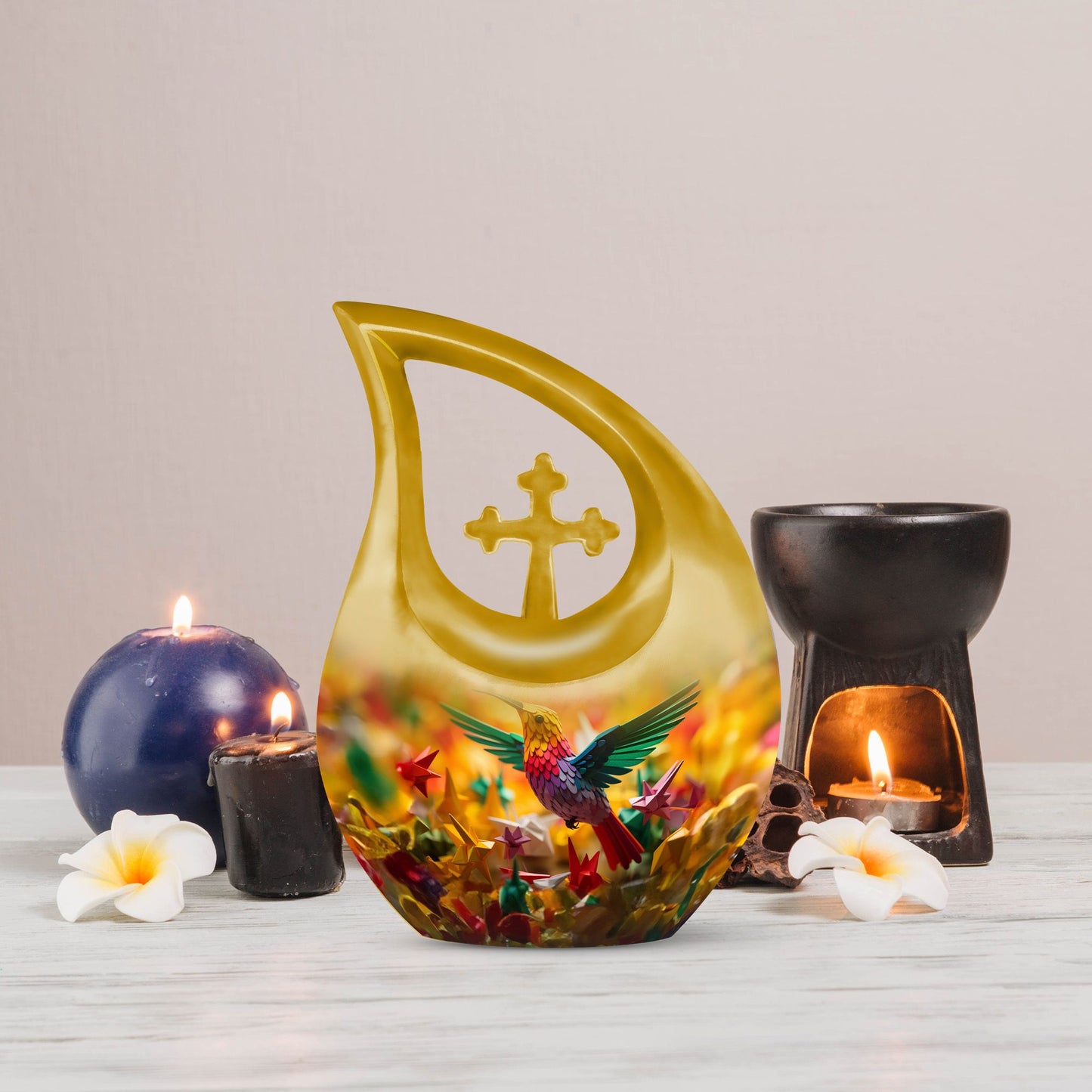 10-inch aluminium Humming Bird Urn