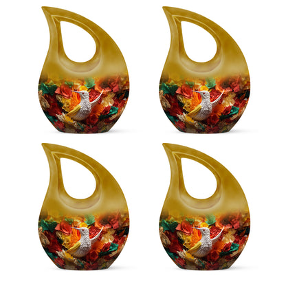 Colorful Personalized Bird Memorial Urn for Human Ashes - 10-inch, 200 cu in - Yatskia
