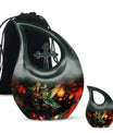 Hummingbird-themed 10 Inch Cross Drop Cremation Urn