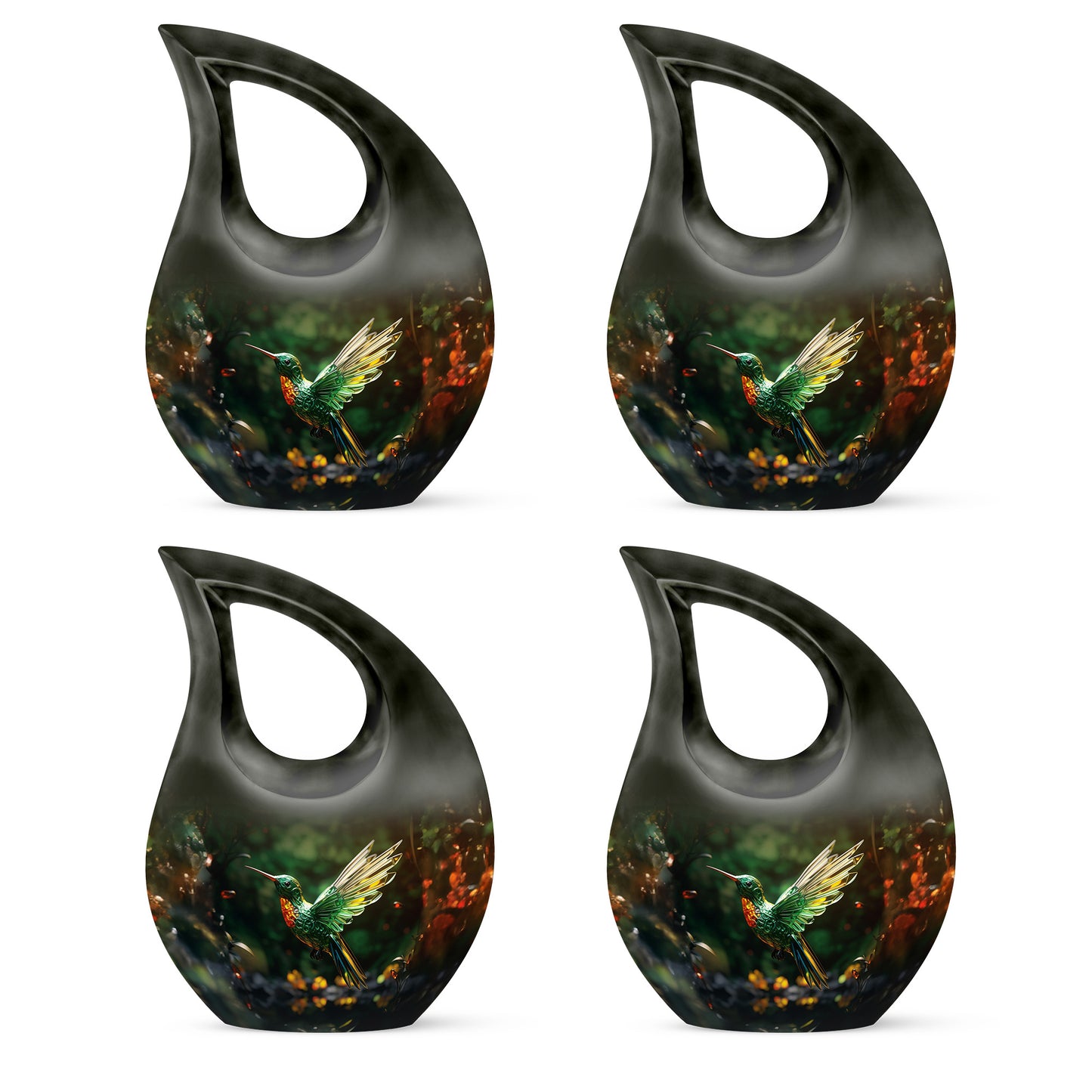 Green Personalized Bird Memorial Urn for Human Ashes - 10-inch, 200 cu in - Yatskia