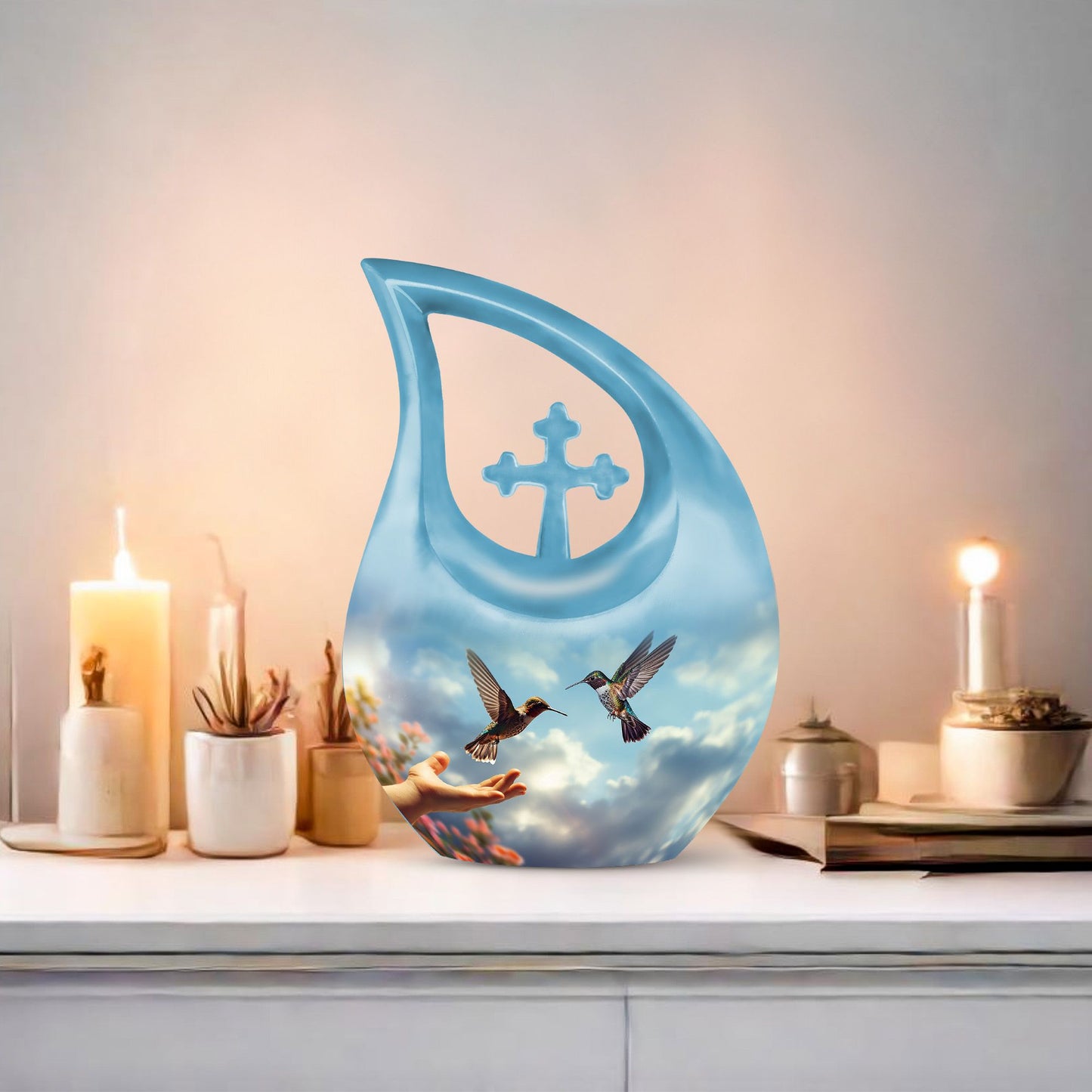 10 Inch Humming Bird Urn