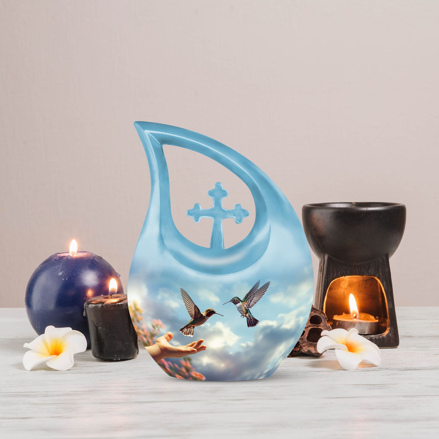 10 Inch Humming Bird Urn