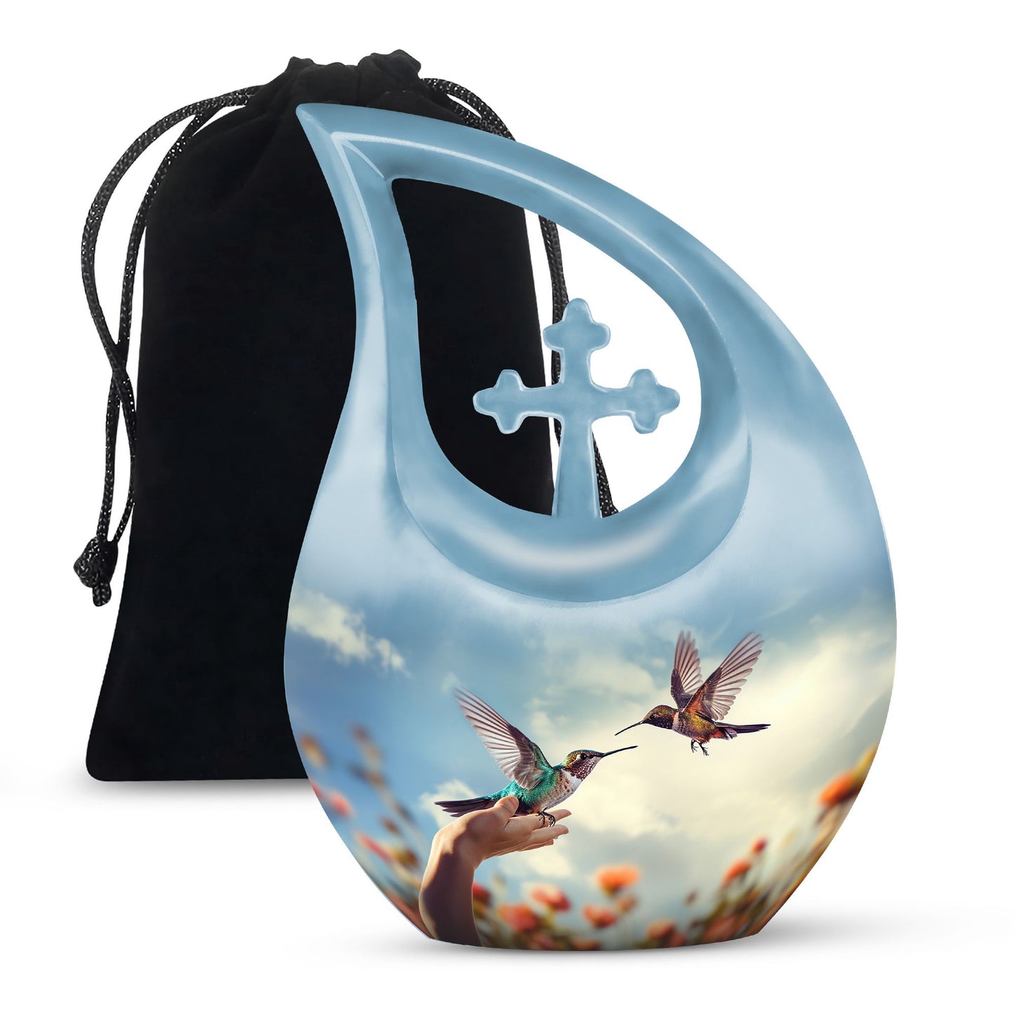 10-inch Humming Bird urn 
