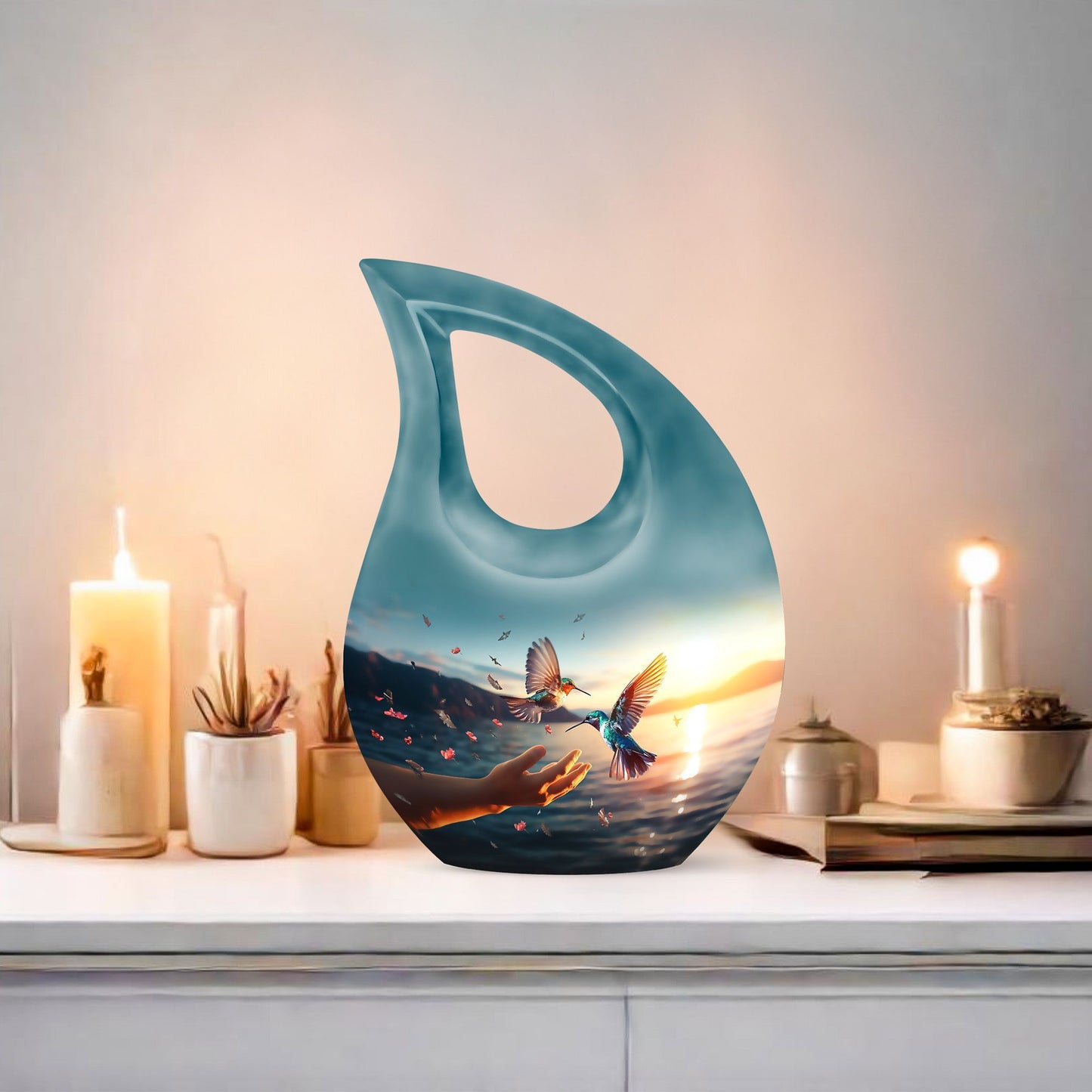 10-inch Aluminium Humming Bird Urn 