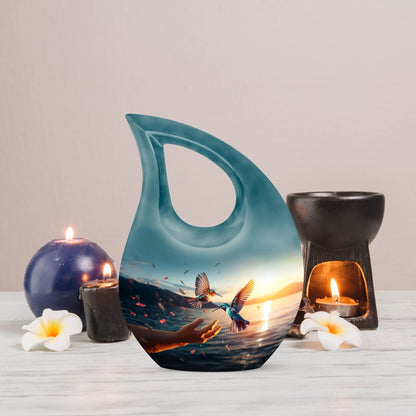 10-inch Aluminium Humming Bird Urn 