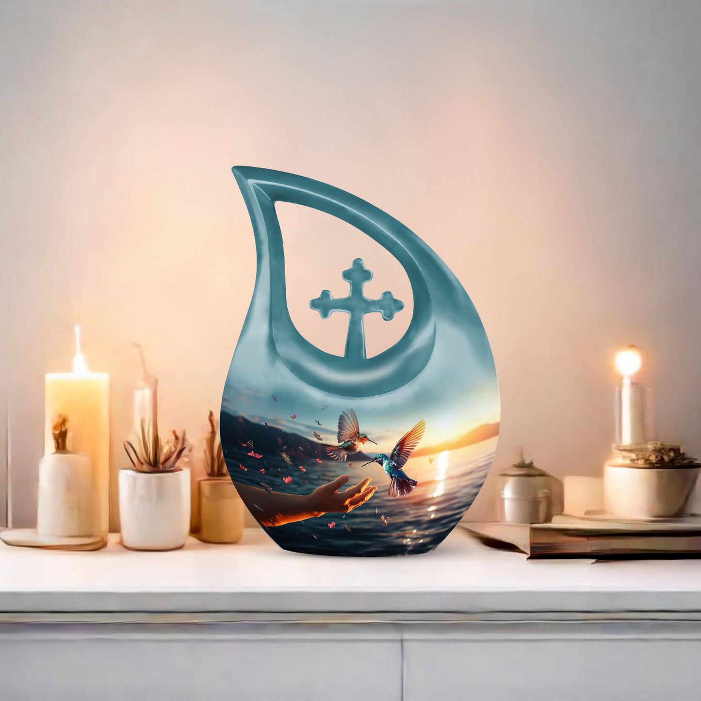 10-inch Aluminium Humming Bird Urn 