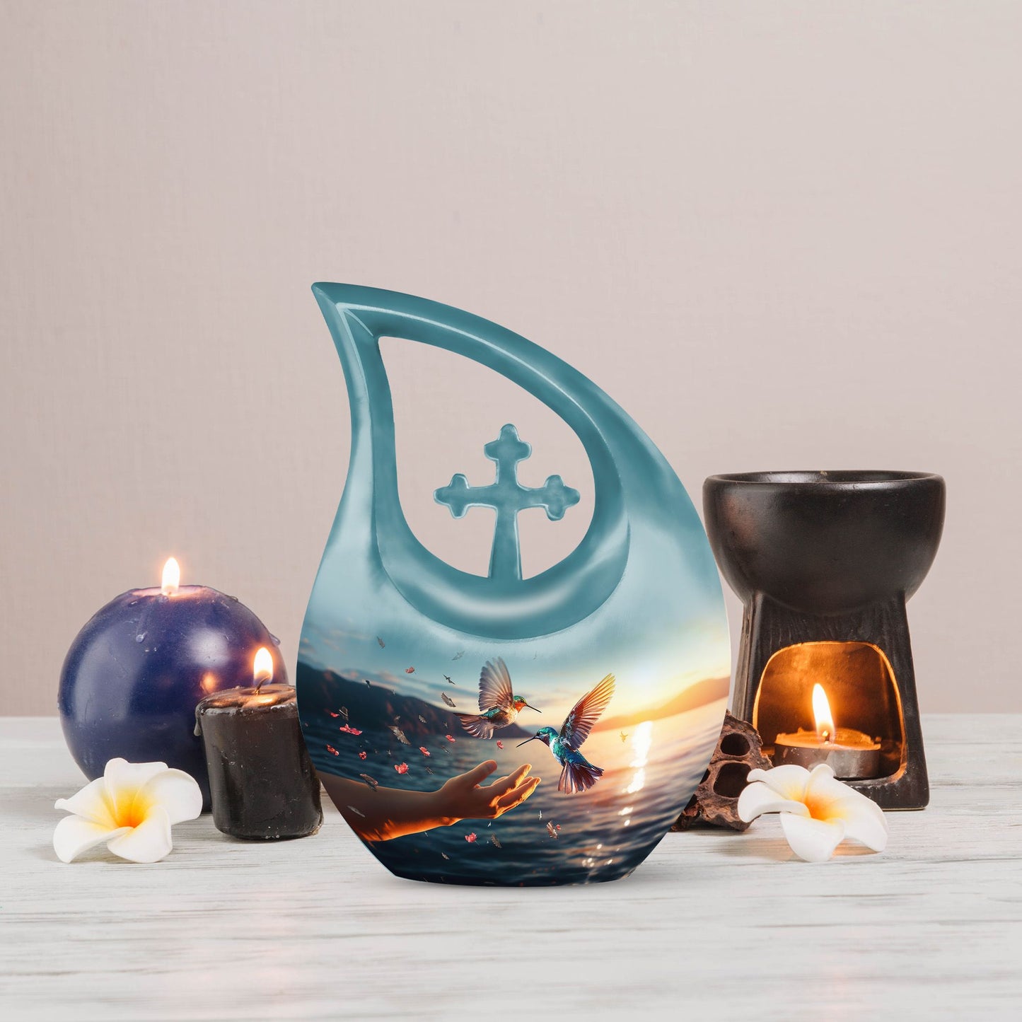 10-inch Aluminium Humming Bird Urn 