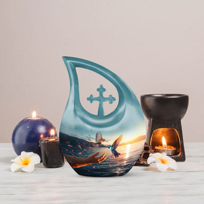 10-inch Aluminium Humming Bird Urn 