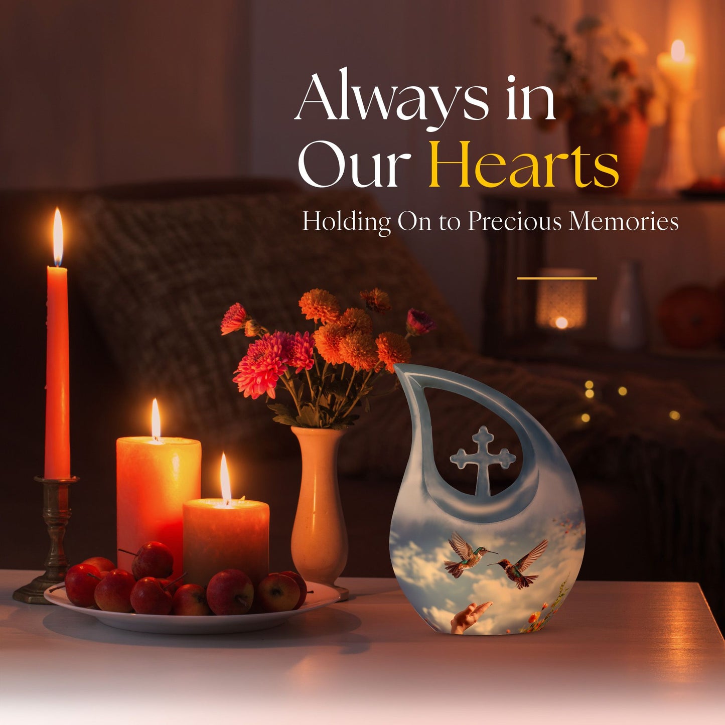 10 Inch Humming Bird Urn,