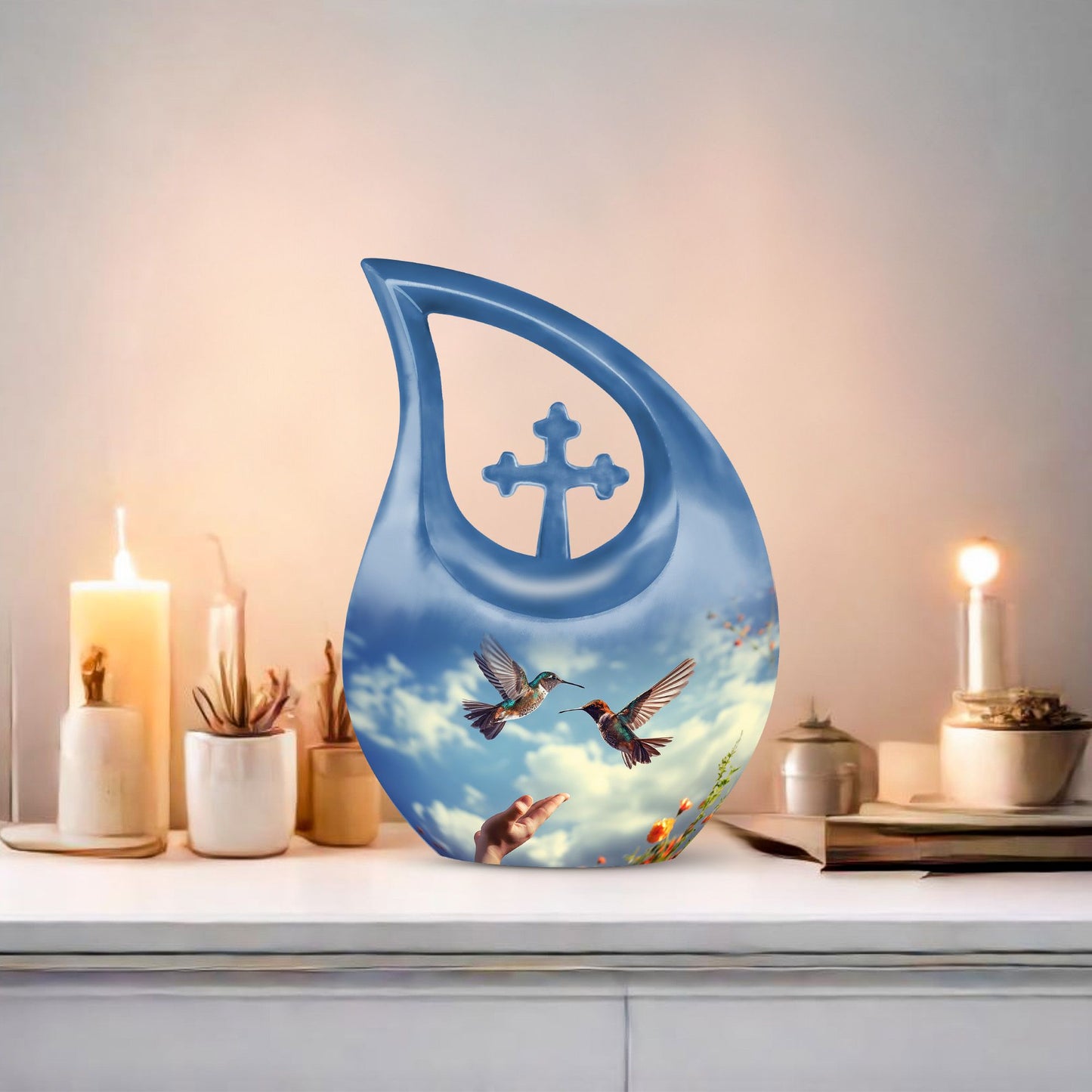 10 Inch Humming Bird Urn,