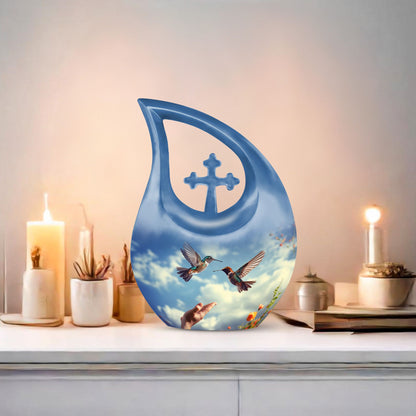 10 Inch Humming Bird Urn,