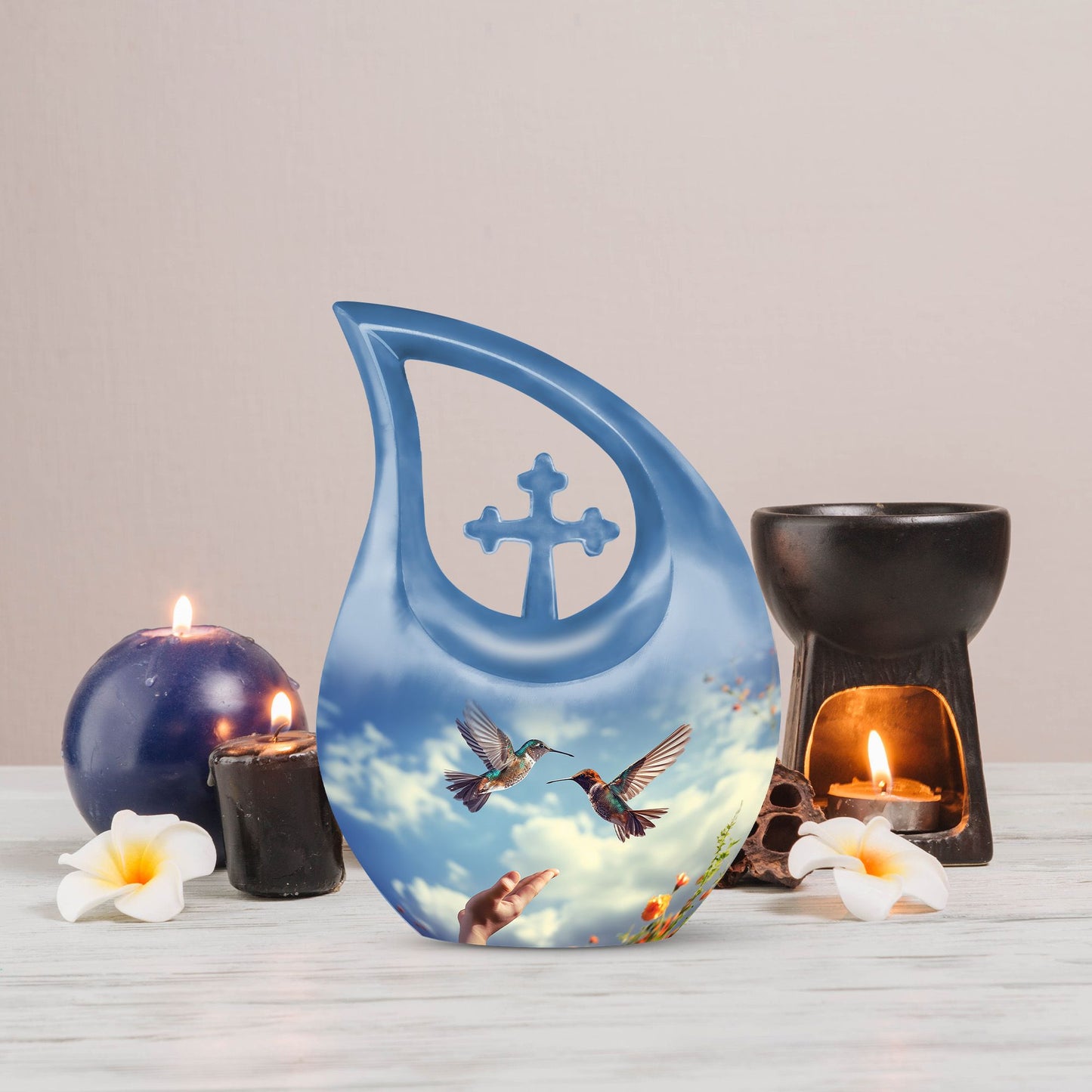 10 Inch Humming Bird Urn,