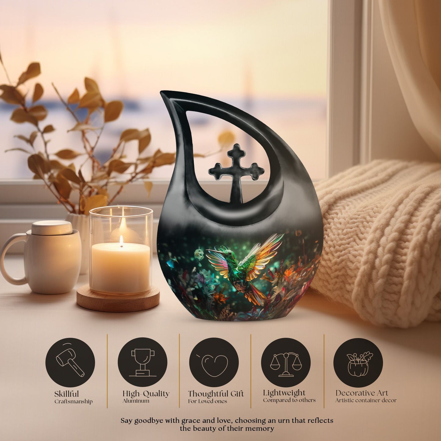 10-inch hummingbird urn 