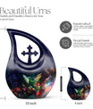 10-inch aluminum Cross Drop Humming Bird Urn, 