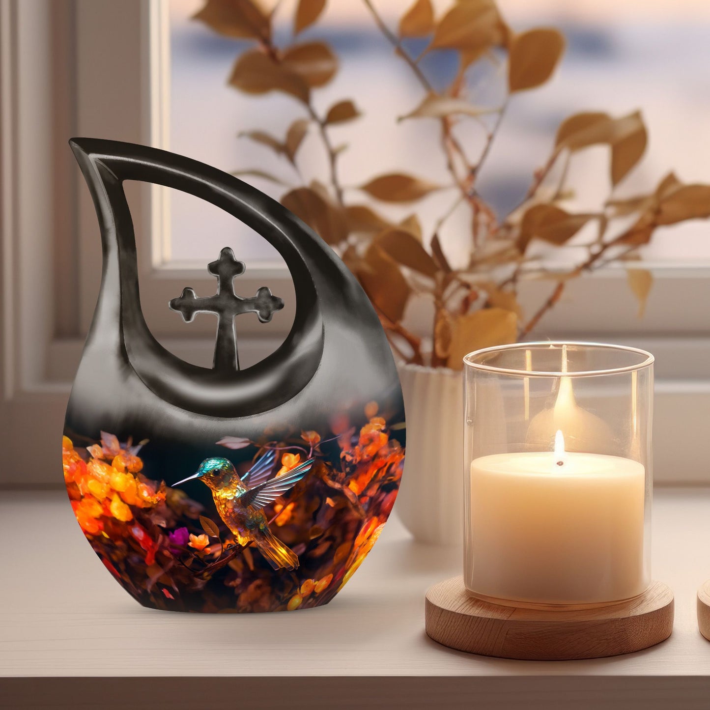 10 Inch Aluminium Humming Bird Urn 