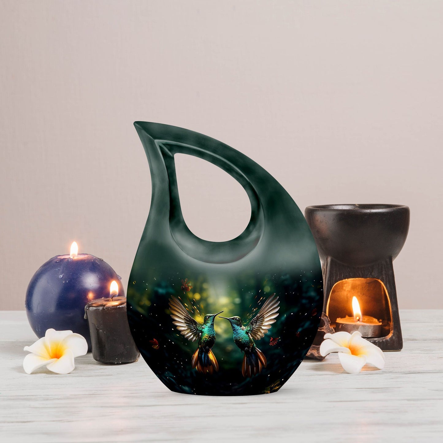 10 Inch Blue Humming Bird Memorial Urn 