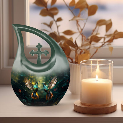 10 Inch Blue Humming Bird Memorial Urn 