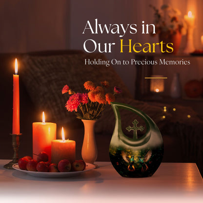 10 Inch Blue Humming Bird Memorial Urn 