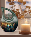 10-inch Humming Bird-patterned Memorial Urn 