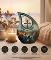 10-inch Humming Bird-patterned Memorial Urn 