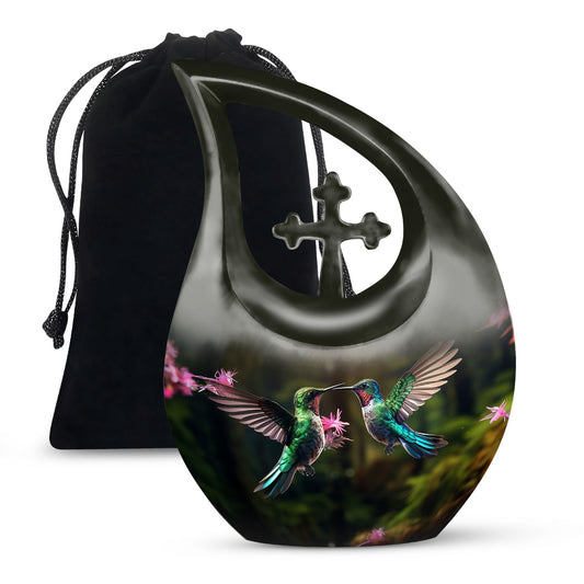 10-inch Aluminium Cross Drop Humming Bird Urn